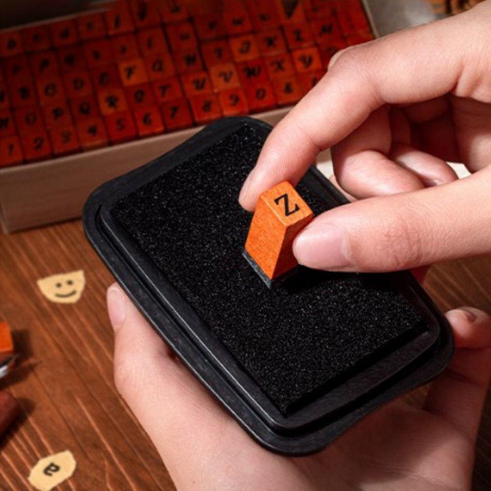 70Pcs Precise Number Wooden Rubber Stamp Set Wooden Handle Symbol Stamp Set  Diary Decoration
