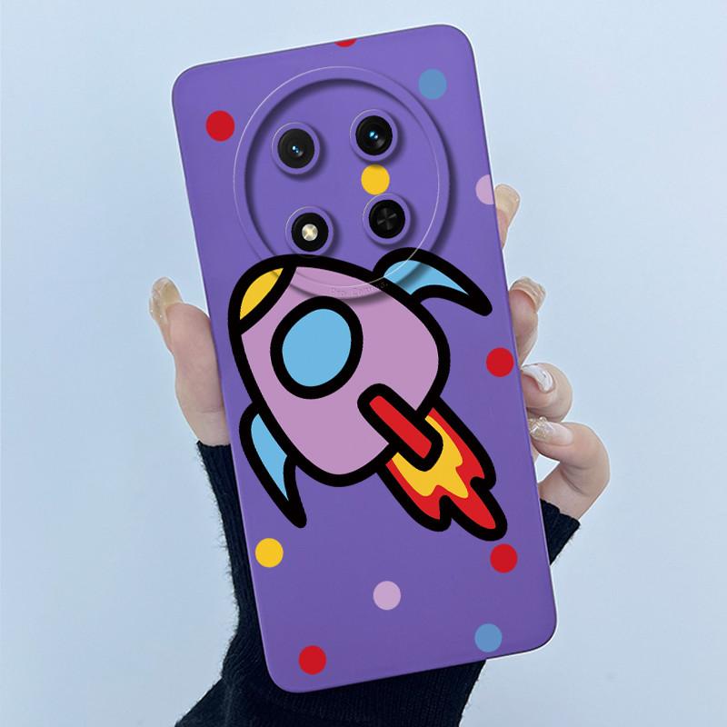 For Honor Magic 7 Lite Case Cute Cartoon Liquid Silicone Camera Lens Protector Phone Cases For Honor Magic7 Lite 5G Back Cover
