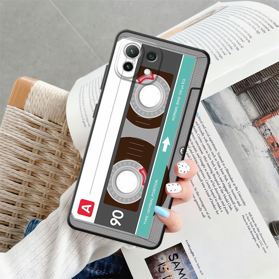 Black Soft Phone Cover Case for Xiaomi Mi 10T 11T 12T Pro 11 12 13 Lite 13 14 15 Pro 12X Retro Cassette Tape
