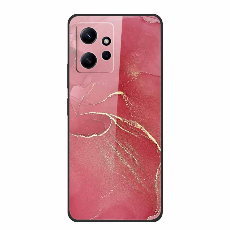 Marble For Redmi Note 12 4G Glass Case Tempered Back Cover Hard Cases For Xiaomi Redmi Note12 4G Protective Shell Colorful Capa