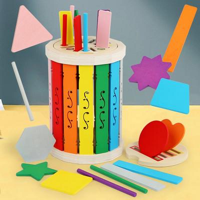 Montessori Deti Farba Tvar Triedenie Vedierko Detský Triediaci Pohár Cvičenie Jemnej Motoriky Predškolská Výchova Drevené Hračky