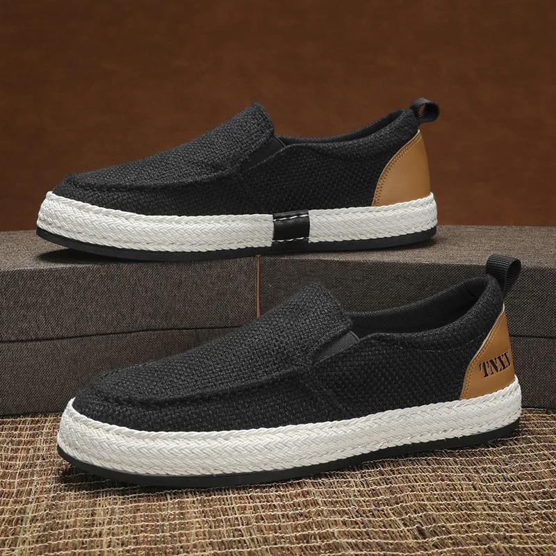

2025Men Canvas Shoes White Sneakers Men Black Shoes Outdoor Walking Mesh Breathable Men Casual Sport 39
