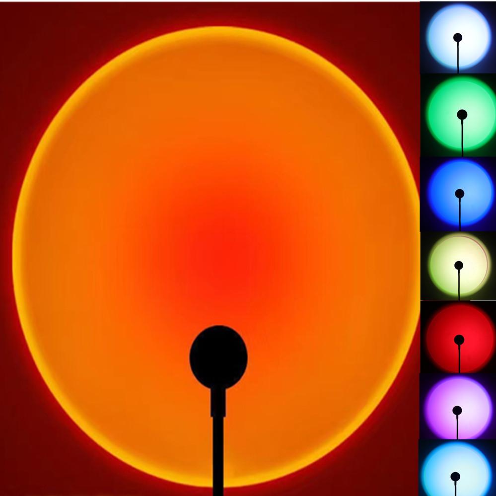 

Лампа заката светодиодная USB Радуга неоновый ночник проектор фотография настенное атмосферное освещение для декора спальни