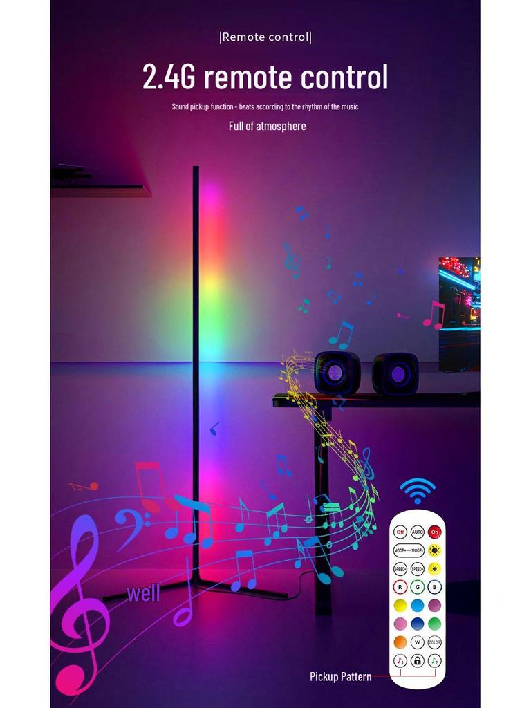 Wow, Colorful Bluetooth Floor Lamp for Living Room or Bedroom with Remote-Controlled Music Atmosphere, Nordic Corner Lamp.