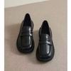 New Women's Thick-soled Shoes, Round-toed Croaker Loafers