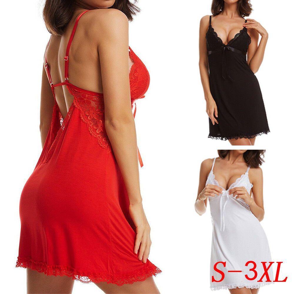 Sexy Lingerie Ladies Sleepwear Women Babydoll Robe Underwear Vneck Dress Night