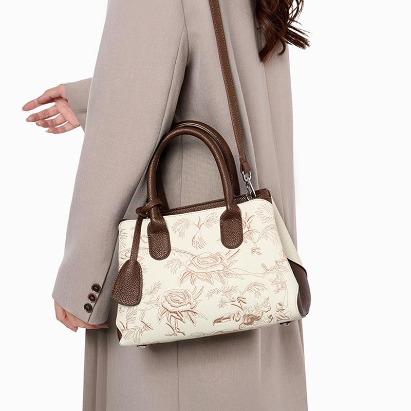 

Premium Texture National Style Chinese Women S Bag Large-Capacity Handbag Plum Blossom Embroidered Shoulder Bag Crossbody Small Square Bag