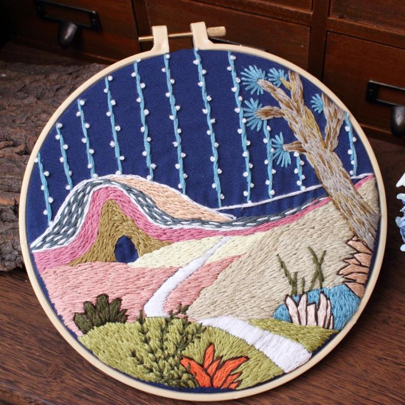 1Pc European Style Architectural Landscape Garden DIY Embroidery Needlework Kit for Embroidery Hobby Beginners