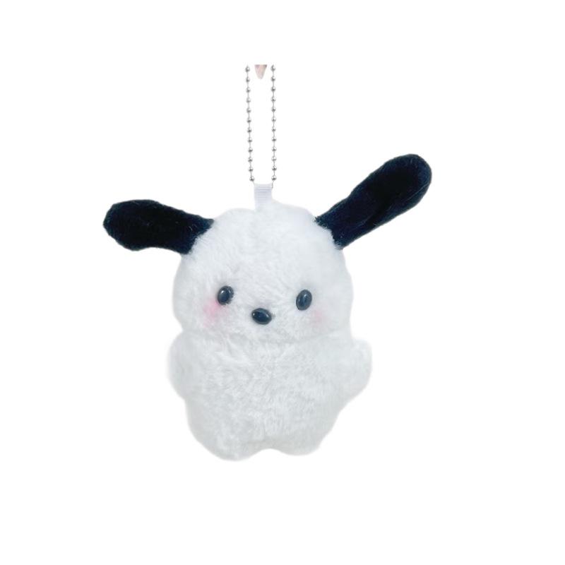 Pochacco Blush Plush Keychain: Cute Puppy with Goggles Pendant