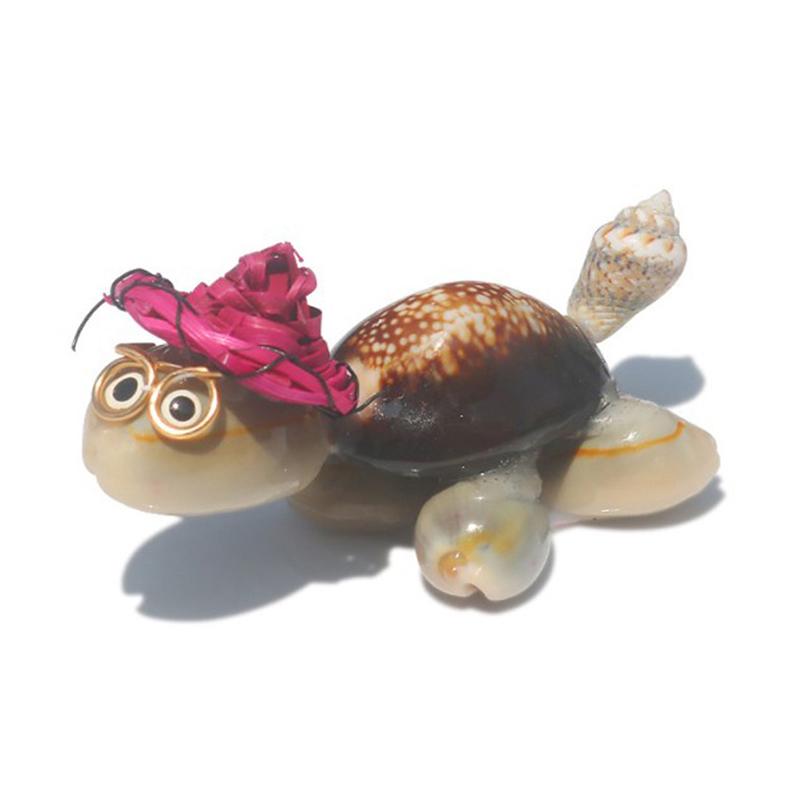 2Pcs Cute Cartoon Little Turtle Sea Shells Art Craft Natural Small Tortoise