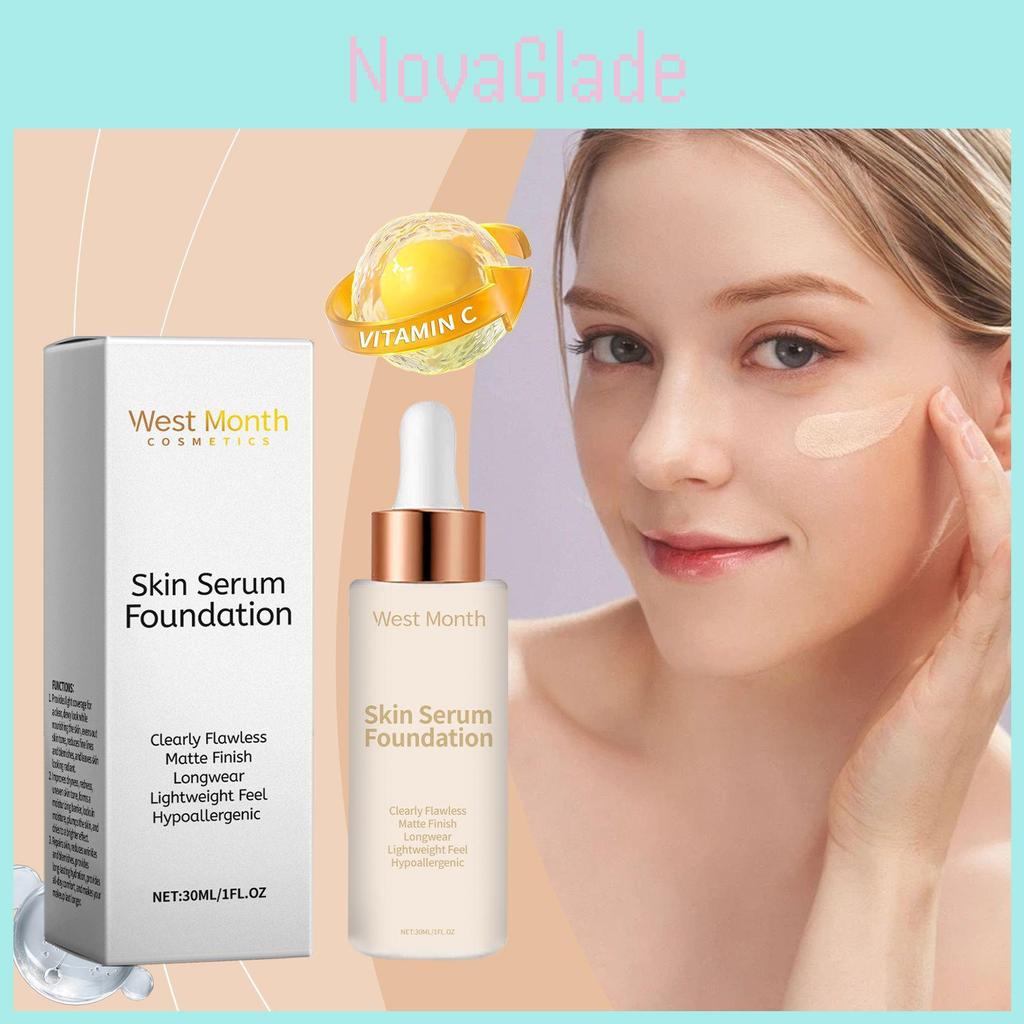 West Month Moisturizing Concealer Foundation Long Lasting Lightweight Hydrating Liquid