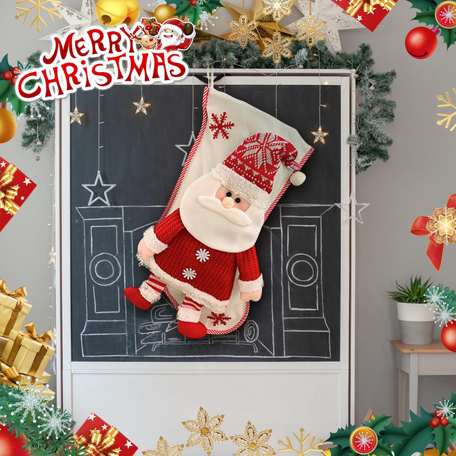 

Рождественские носки со сладостями, большие подарочные носки, подарочные носки со снеговиками, подходят для украшения рождественской вечеринки в честь семейного праздника One Size