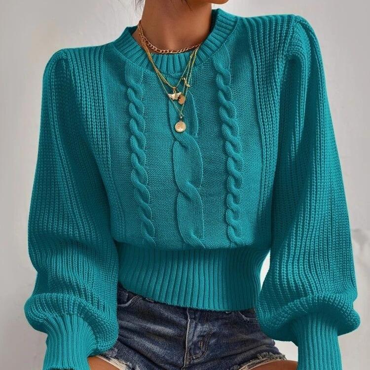 

Женские модные повседневные весенне-осенние блузки и рубашки с круглым вырезом с длинными рукавами Size: One Size зелёный