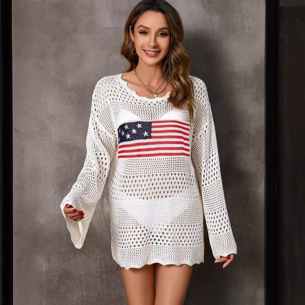 Women's Autumn and Winter Crew Neck Casual Printed Sweater