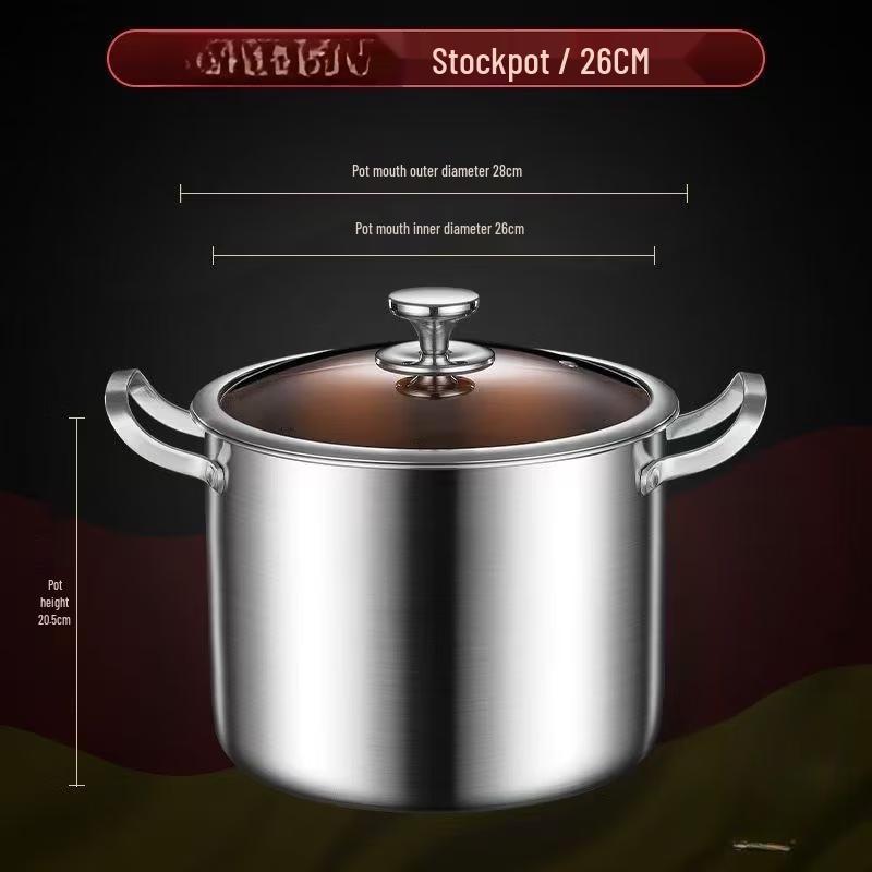 316 Stainless Steel Large Deep Capacity Stew Pot