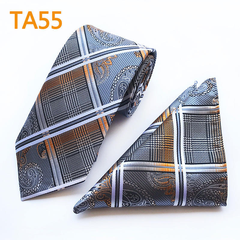 Polyester Large Waist Men'S Tie Men'S Pocket Towel Two-Piece Set