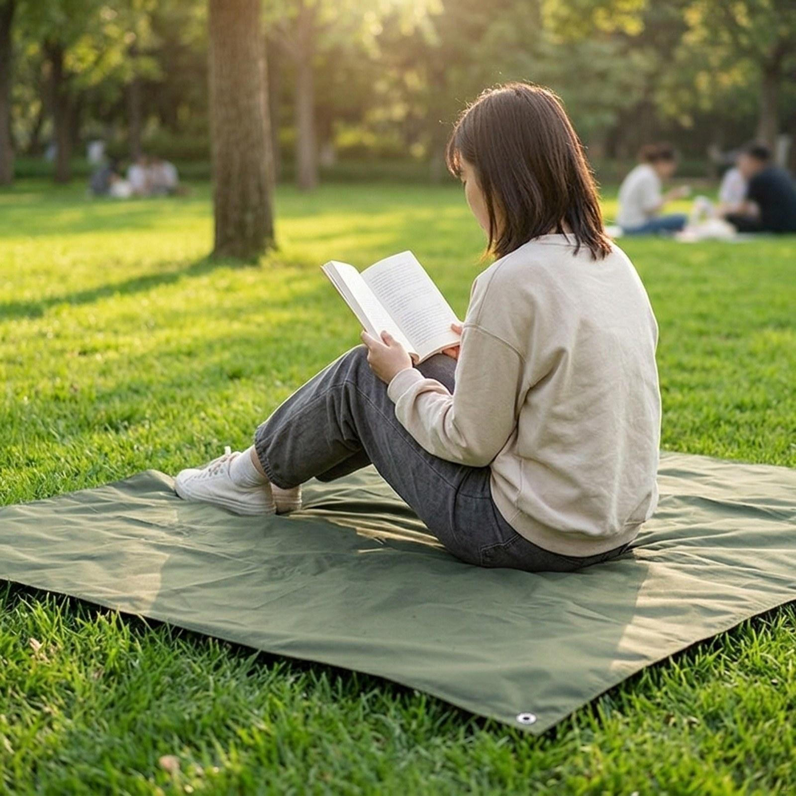 Ground Mat Portable Tent Footprint Picnic Waterproof Camping Tarp for Hiking 1.5x2m