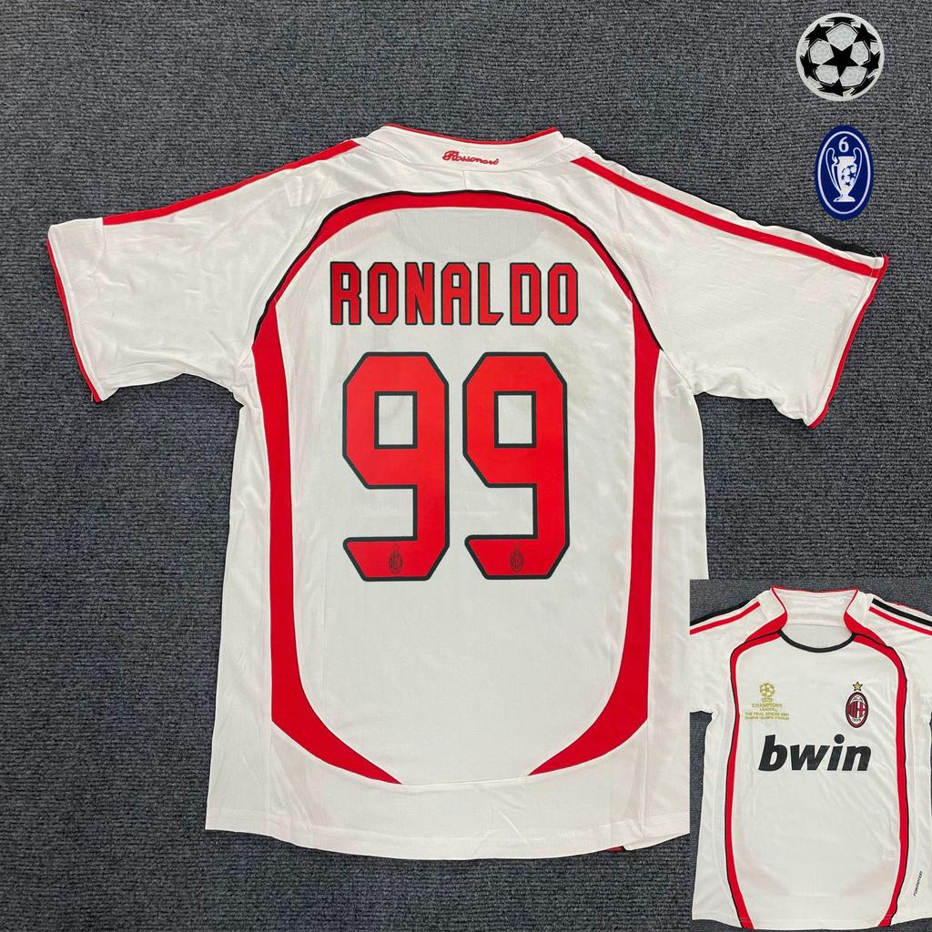 AC Milan Retro Away Jersey #22 Kaka, Champions League, Pirlo, Short Sleeve Football Kit (0607)