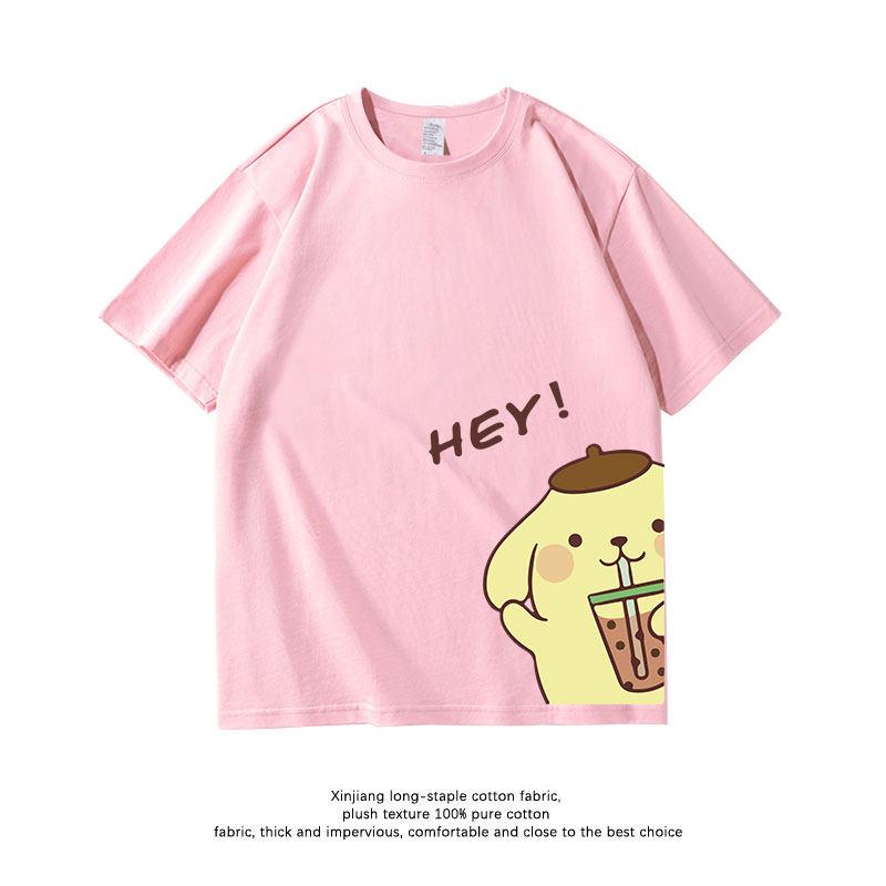 

Pure Cotton Summer Childrens Tshirt Pudding Dog Cartoon Fashion Printed Parentchild Outfit 2026 New Round Neck Tshirt S