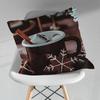 Winter Christmas Art Coffee Pillow Case For 30x30cm45x45cm55x55cm For Home Bedroom Decoration And Protector