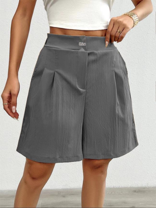2026 Summer High-Waist Solid Color Women s Shorts - European & American Style S