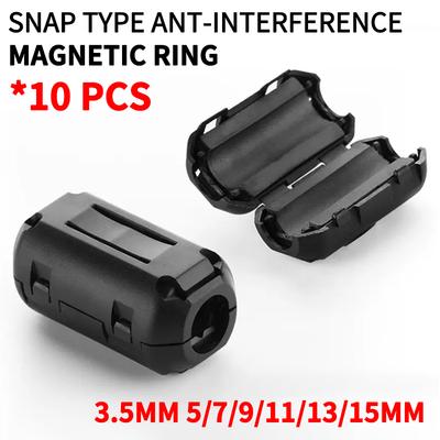 10 stuks Magnetische ring Ferriet Filter anti-interferentie afscherming verwijderbaar EMC binnendiameter 3,5 MM 5/7/9/11/13/15 MM