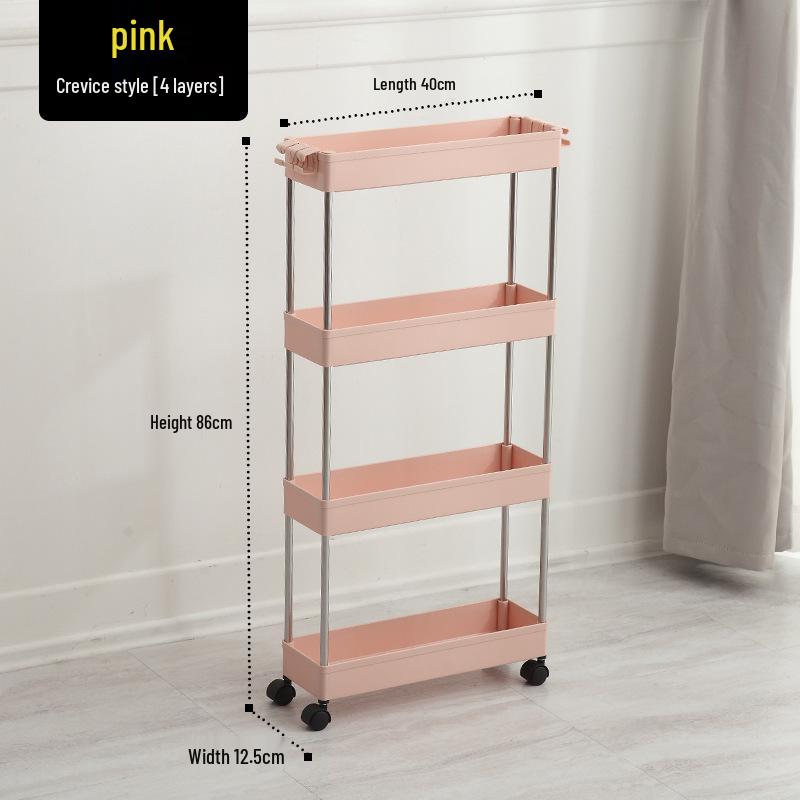 Bathroom & Kitchen Multi-layer Floor-standing Storage Trolley Shelf