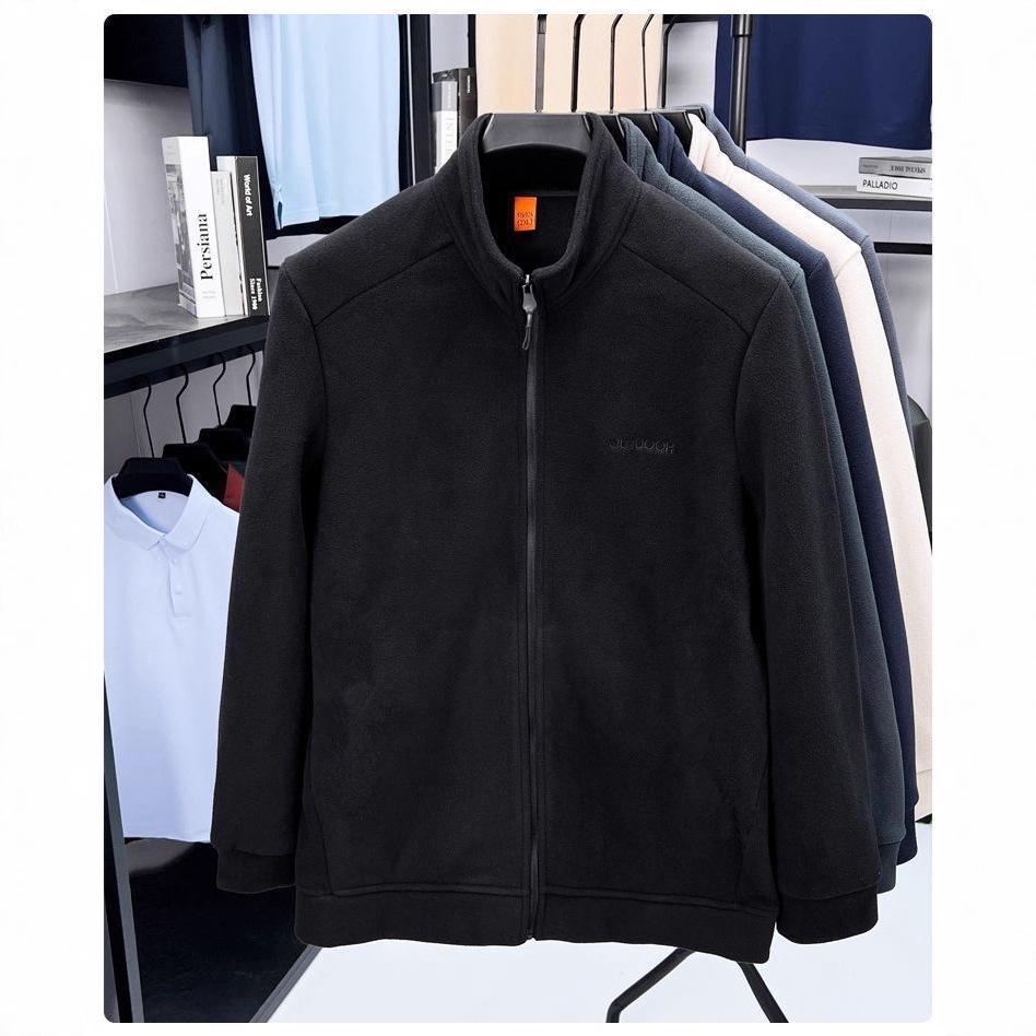 Men's 2025 Autumn/Winter Fleece Stand Collar Hoodie - Thick, Warm, and Casual Zipper Cardigan Outerwear.