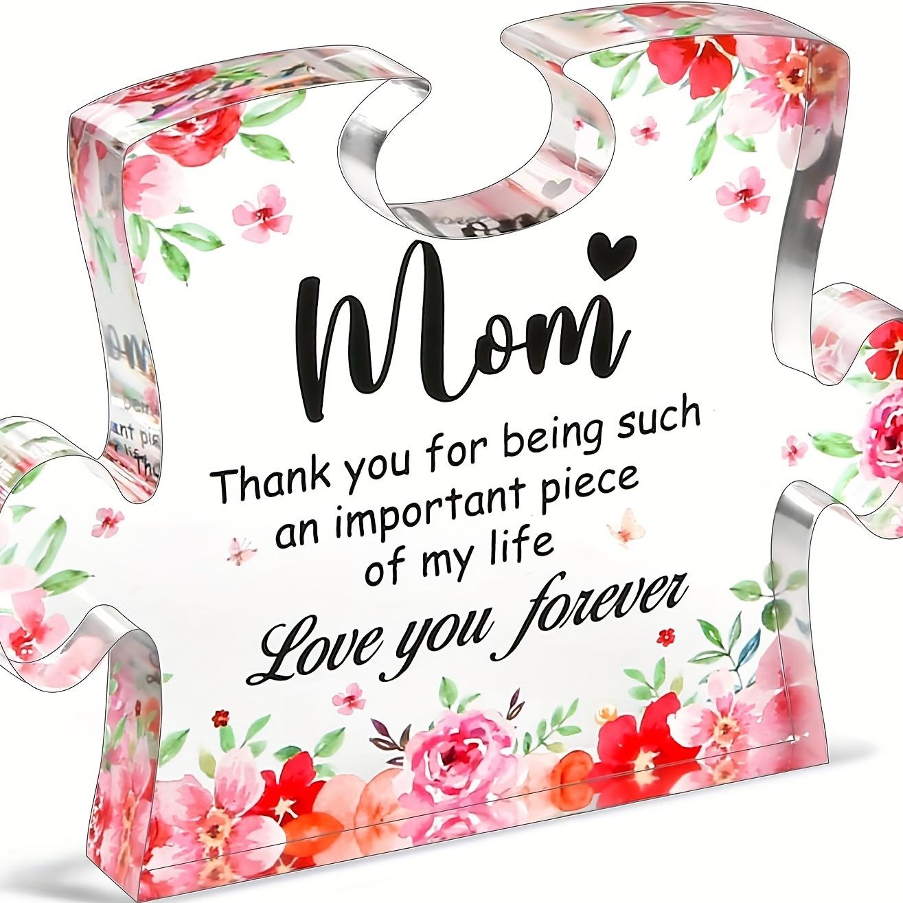 

Art Deco Acrylic Puzzle Piece Plaque with Floral Design - Collectible Figurine for Mom, Love & Appreciation Message - Versatile Decoration for Kitchen 10*9cm