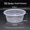 Disposable Round Microwaveable Plastic Bowls, 750ml (100-Pack)
