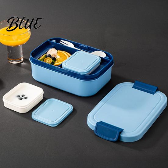 Microwave Safe Meal Prep Containers Double Layer Lunch Box with Sauce Container And Tableware  Leak Proof Stackable Food Multipurpose Kitchen Storage