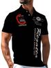 Men's Outdoor Short-Sleeve Polo Shirt with Printed Design (Not Textured), Available in Multiple Sizes. Men's Lapel Polo Shirt with Vintage Multi-Set