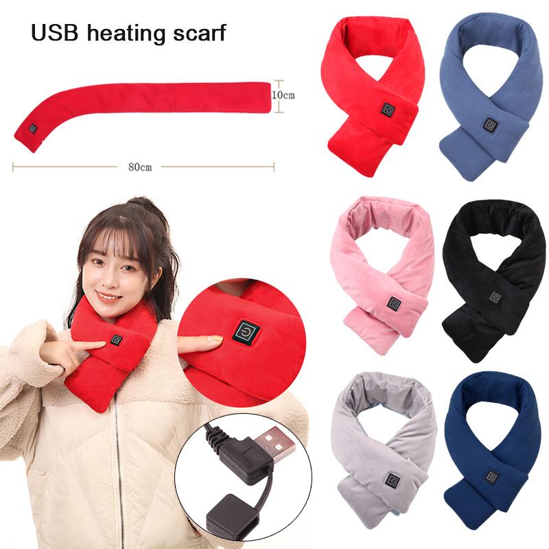 Men Women Electric Shawl Super Warmer Winter Soft Heated Scarf Neck with USB