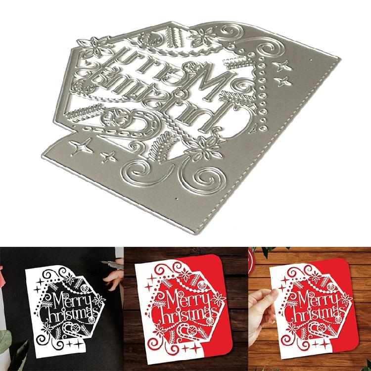 Merry Christmas Cutting Dies Stencil Template Mold Craft Decoration Mould Supply