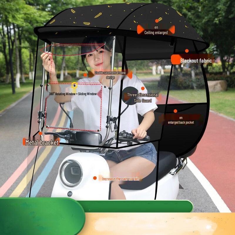 Electric Bike and Motorcycle Rain/Sun Canopy