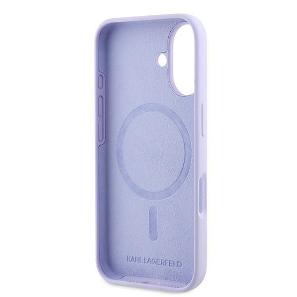 Karl Lagerfeld Klhmp16Sscmkcrhu Iphone16 6.1 Fioletowy/Purple Hardcase Silicone Karl&Choupette Ring Magsafe
