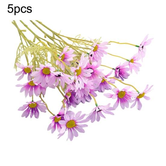 Artificial Flower Bouquet 2 or 5 Stems 21 Inch Realistic Silk Flowers with Detachable Bendable Stems UV Resistant Fake Flower Home Wedding Decor