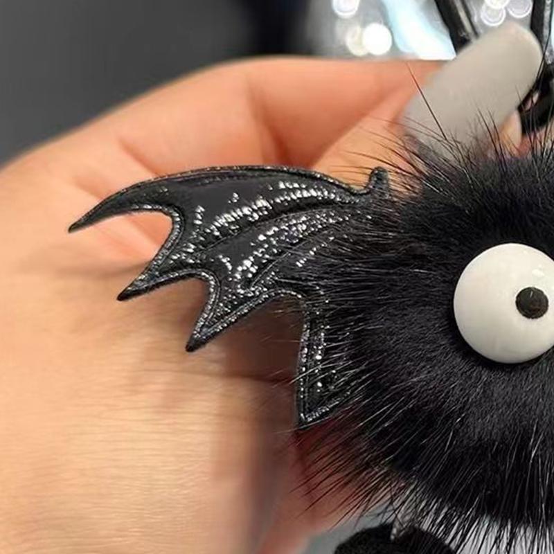 Halloween Faux Mink Fur Little Bat Little Devil Backpack Pendant Plush Keychain