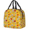 Insulated Lunch Bag For Kids Skulls And Hearts Reusable Cooler Tote Bag Mini Cooler For Kids Adult Office Work Picnic Beach
