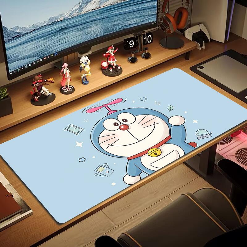 Doraemon3 Print Cushion Non-slip Laptop Tablet Big Mousepad XXL Mat Mini PC Playmat With Lock edge