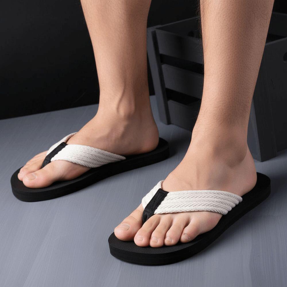 1 Pair Portable Soft High Elasticity Flip Flops TPR Anti-slip Flat Bottom Slippers Thickened Resilience Beach Flip Flops Pool 41-42 серый