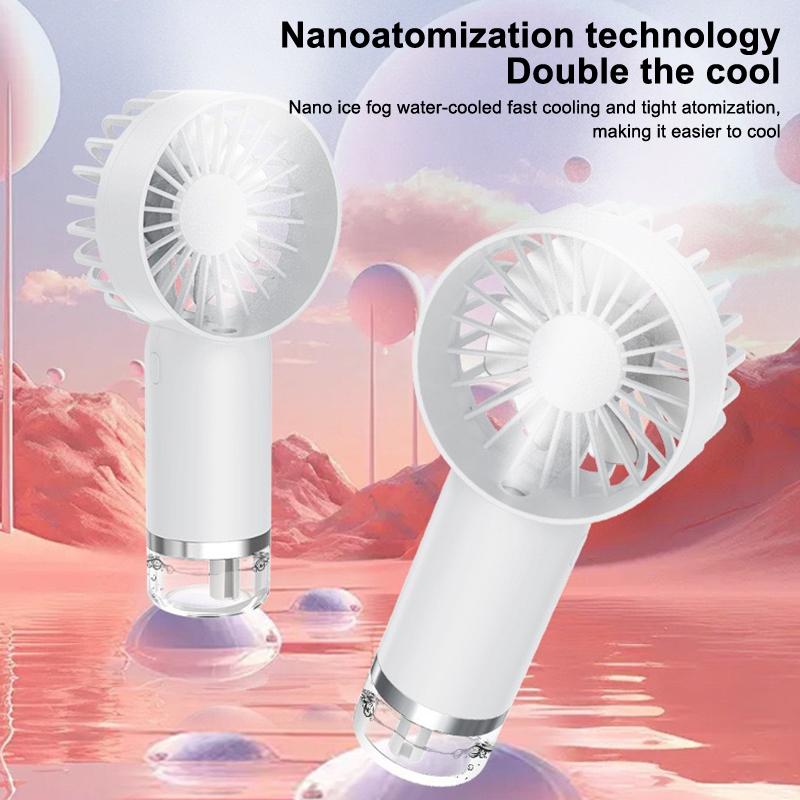 Humidifying Water Replenishing Handheld Spray Fan Fast Charging Convenient Desktop Usb Charging Mini Handheld Fan