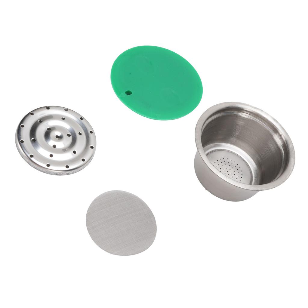 Kaffeekapsel aus Edelstahl Wiederverwendbar Nachfüllbar Kaffeepad-Becher mit Silikondeckel Passend für Dolce Gusto Kaffeemaschine