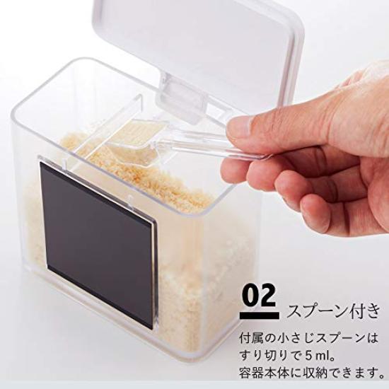 Yamazaki Jitsugyo 4818 Magnetický zásobník na koření Černý Cca. W11XD9XH10.5cm Věžový držák na koření lze krájet čajovou lžičkou