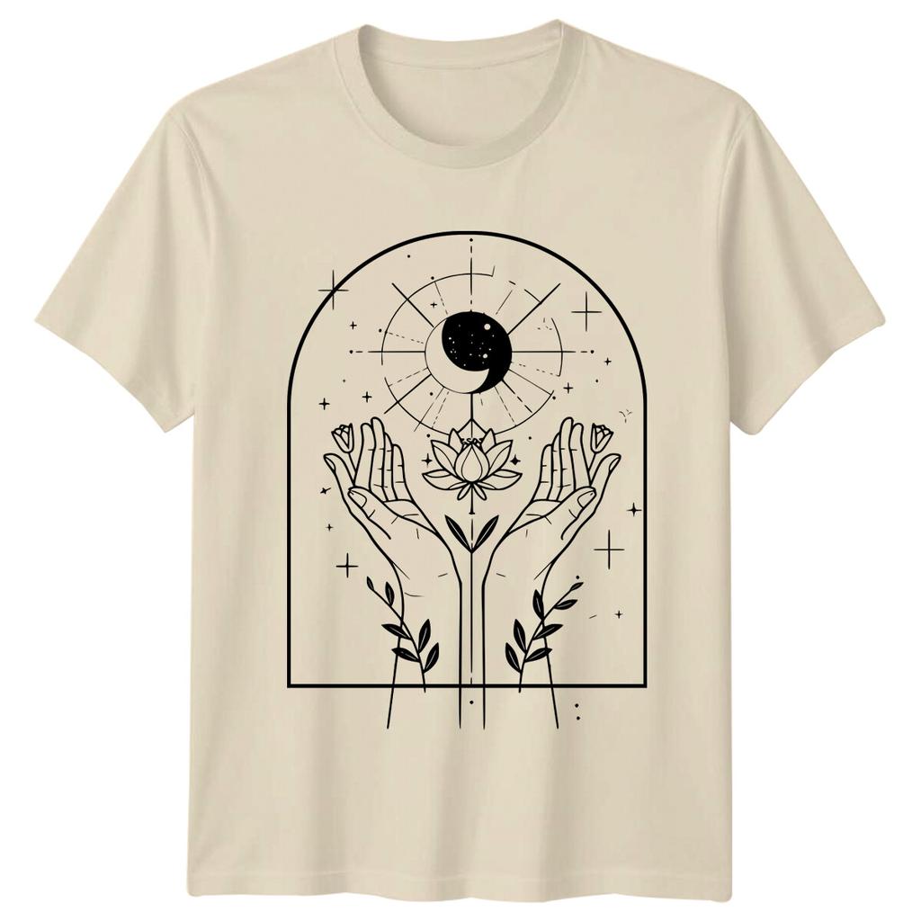 Celestial Hands Moon Lotus TShirt Magic Mystic Shirt
