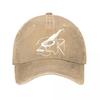 Acoustic Guitar Sketch Vintage Washed Baseball Cap Adjustable Outdoor Casual Sun Hat