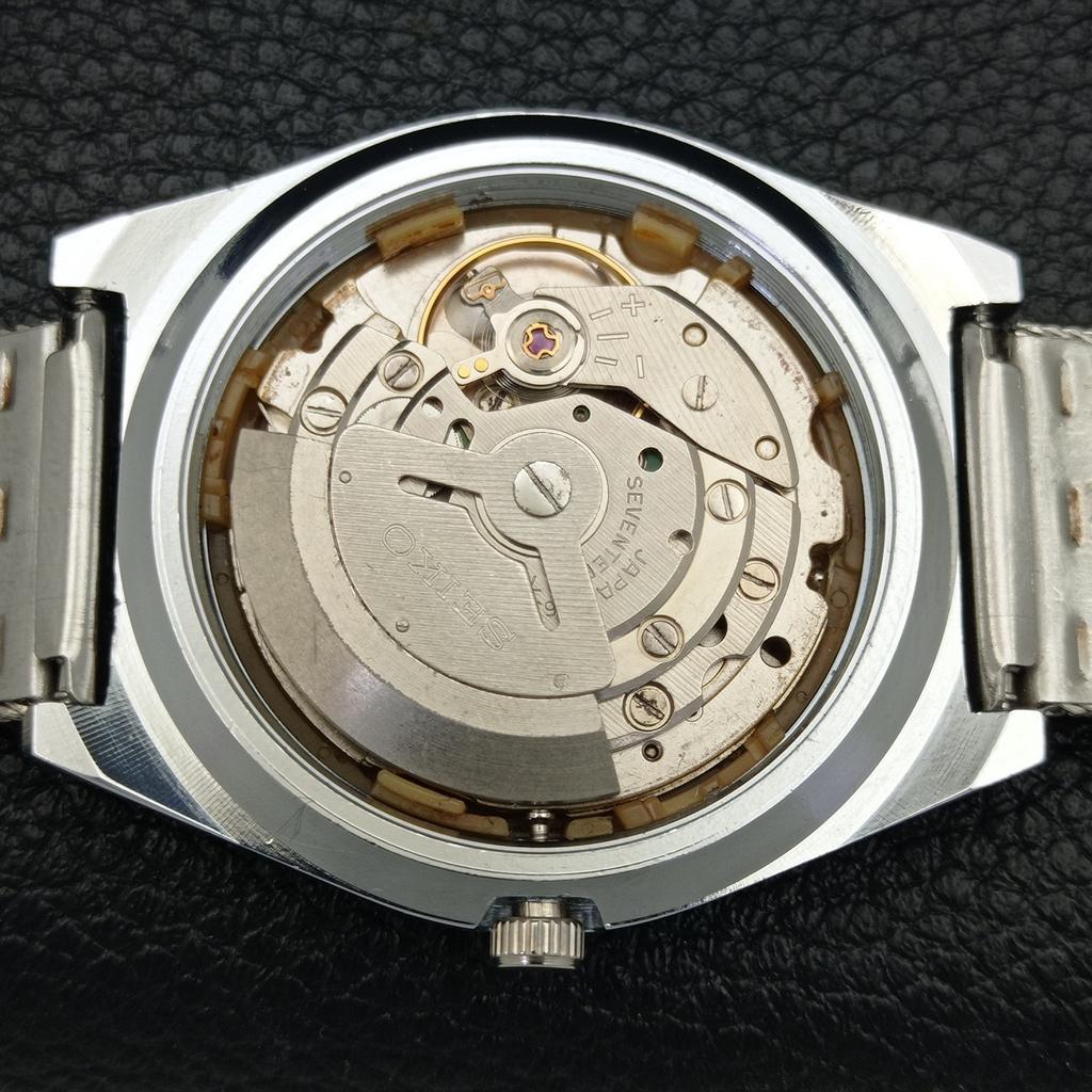 Seiko 5 AUTOMATIC JAPAN MENS 6309A REFURBISHED BLACK COLOR DIAL WATCH A440271-4 Sk-a440271-1