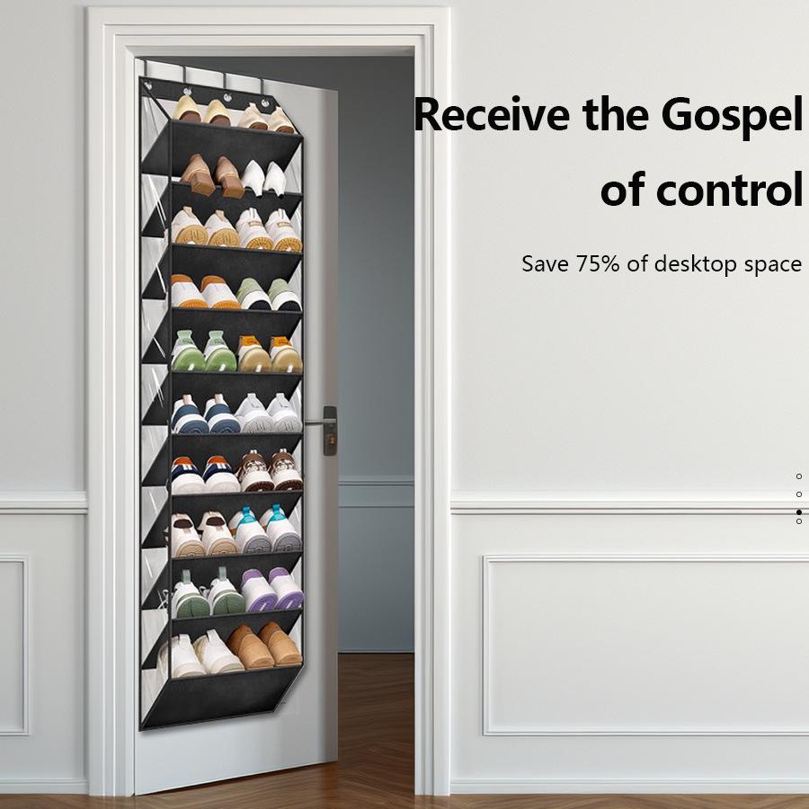 Door Hanging PVC Waterproof Multi-Pocket Storage Bag for Shoes