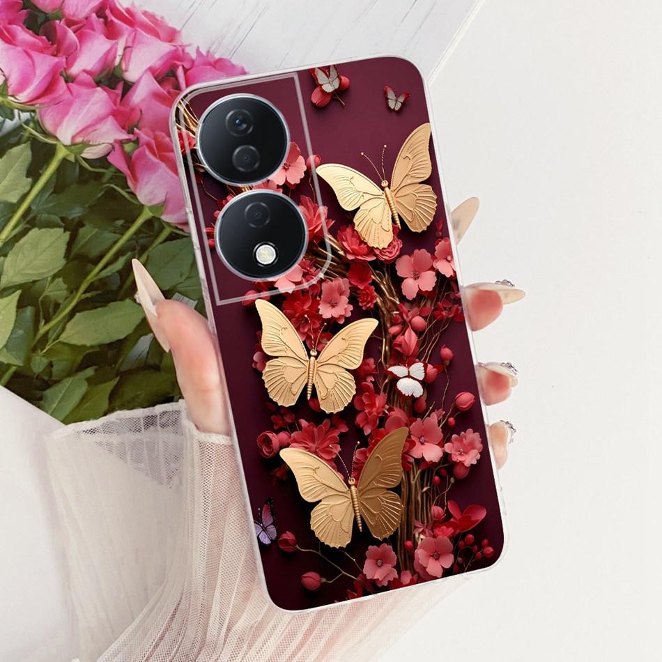 For Honor X7b CLK-LX2 2025 Cute Flower Butterfly Cat Painted Case For HonorX7b X 7B 4G 5G Soft Silicone TPU Phone Cases