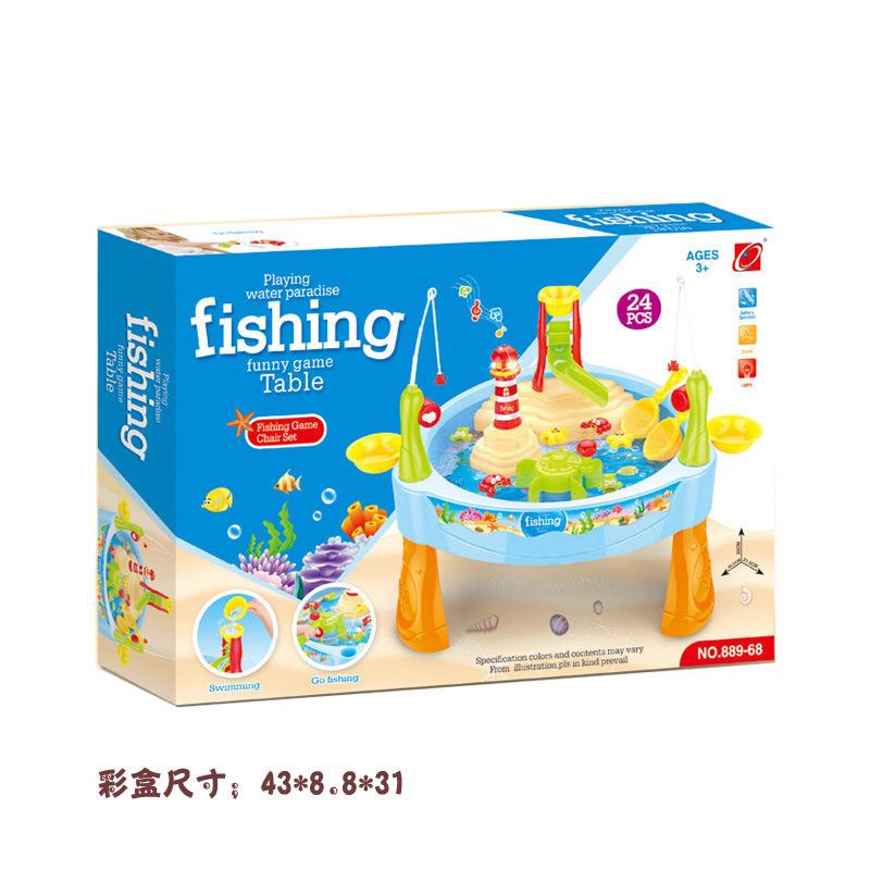 Play House Electric Fun Water Fishing Platform With Light Music Early Education Baby Fishing Fish Can Swim Fishing Plate